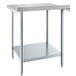 A Steelton stainless steel work table with undershelf.
