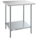 A Steelton stainless steel work table with undershelf.