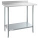 A Steelton stainless steel work table with undershelf.