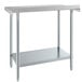 A Steelton stainless steel work table with undershelf.