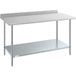 A Steelton stainless steel work table with undershelf.