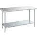 A Steelton stainless steel work table with undershelf.