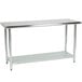 Steelton 24 inch x 60 inch 18 Gauge 430 Stainless Steel Work Table with Undershelf