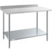 A Steelton stainless steel work table with undershelf.