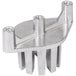 A silver Choice Prep push block bracket with two holes.