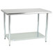 Steelton 30 inch x 48 inch 18 Gauge 430 Stainless Steel Work Table with Undershelf