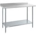 A Steelton stainless steel work table with undershelf.