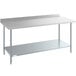 A Steelton stainless steel work table with undershelf and rear upturn.