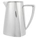 A Vollrath stainless steel water pitcher with a handle.