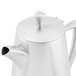 A Vollrath stainless steel coffee pot with a lid.