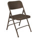 National Public Seating 303 Brown Premium Metal Triple-Brace Folding Chair