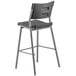 A black National Public Seating Cafe Time bar stool with metal legs.