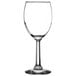 A close-up of a Libbey Napa Country white wine glass with a stem.