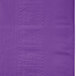 A Creative Converting amethyst purple table cover with embossed designs.