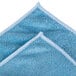 a blue towel with white edge