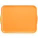 An orange rectangular Cambro tray with handles.