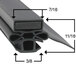 A black rubber Beverage-Air door gasket with measurements.