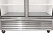 A close-up of a True louver assembly on a refrigerator vent.