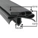 A black rubber seal strip with measurements for a True 810889 refrigerator.