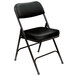 National Public Seating 3210 Black Steel Folding Chair with 2 inch Black Vinyl Padded Back and Seat