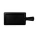 A black rectangular Elite Global Solutions faux slate serving board with a handle.