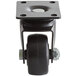 A black wheel with a metal square.