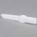 White plastic tongs on a white background.