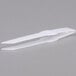 A pair of white plastic tongs.
