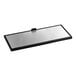 A rectangular silver and black Turbo Air lid on a counter.