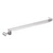 A metal bar with two holes on a white background.
