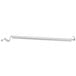 A white metal rectangular lid lock with a curved handle.