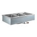 A Delfield stainless steel drop-in hot food well with three compartments.