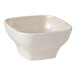 A white square Thunder Group melamine bowl with round edges.