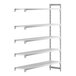 A white plastic Camshelving® add on unit with four shelves.