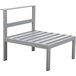 A BFM Seating Belmar aluminum armless chair with a slat seat and back.
