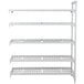 A white Camshelving Premium add on unit with 5 shelves.