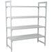 A white metal Camshelving Premium unit with 4 vented shelves.