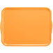 An orange rectangular Cambro tray with handles.