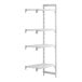 A white Cambro Camshelving® Premium add on unit with four shelves.