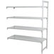 A white metal Camshelving® Premium add on unit with four vented shelves.