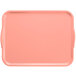 A blush rectangular fiberglass Cambro tray with handles.