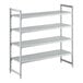 A white Cambro Camshelving Premium unit with 4 shelves.