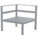 A soft gray BFM aluminum outdoor chair with a right armrest.