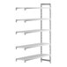 A white rectangular plastic shelving unit with vented shelves.