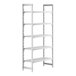 A white Cambro Camshelving® Premium shelving unit with 5 vented shelves.