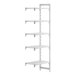 A white Cambro Camshelving® Premium add on unit with four shelves.