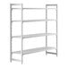 A white Cambro Camshelving Premium unit with 4 vented shelves.