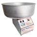 A Paragon Spin Magic cotton candy machine with a silver aluminum bowl on it.