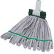 A Unger SmartColor microfiber mop head with a green stripe on a green mop.