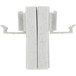 A white rectangular Cambro Camshelving connector with a letter on it.